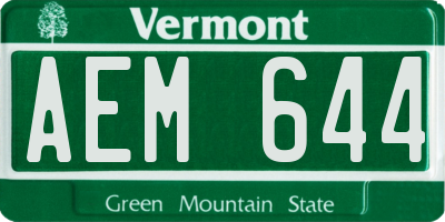 VT license plate AEM644