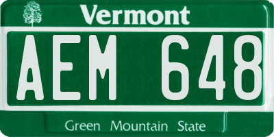 VT license plate AEM648