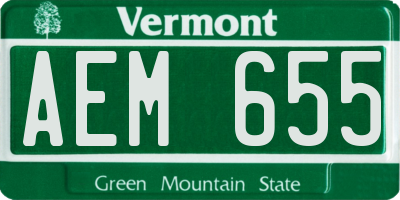 VT license plate AEM655