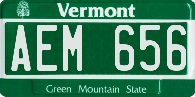 VT license plate AEM656