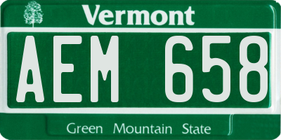VT license plate AEM658