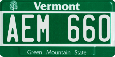 VT license plate AEM660