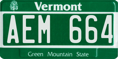VT license plate AEM664