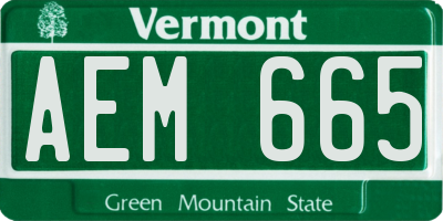 VT license plate AEM665