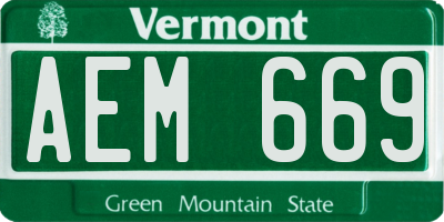 VT license plate AEM669