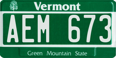 VT license plate AEM673