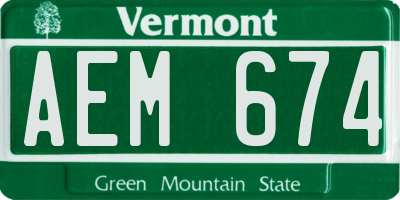 VT license plate AEM674