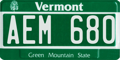 VT license plate AEM680