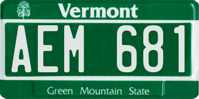 VT license plate AEM681