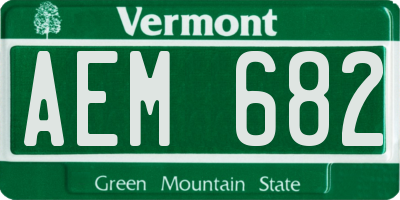 VT license plate AEM682