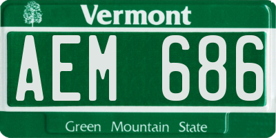 VT license plate AEM686