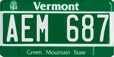 VT license plate AEM687