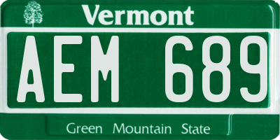 VT license plate AEM689