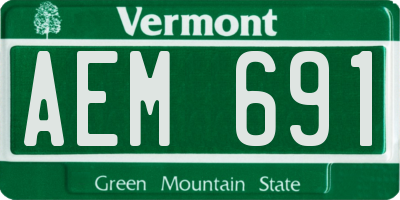 VT license plate AEM691