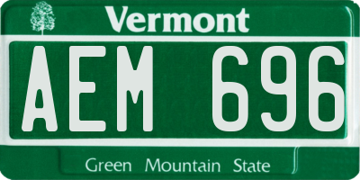 VT license plate AEM696