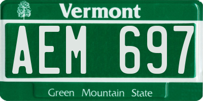 VT license plate AEM697
