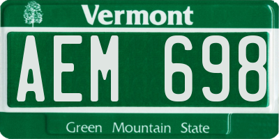 VT license plate AEM698