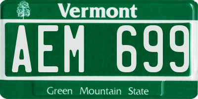 VT license plate AEM699