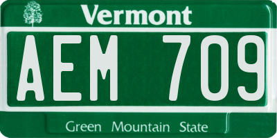 VT license plate AEM709