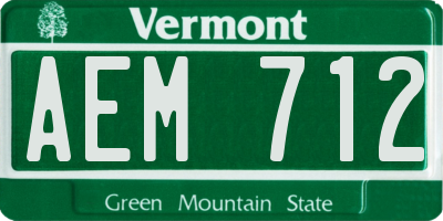 VT license plate AEM712
