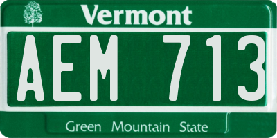 VT license plate AEM713