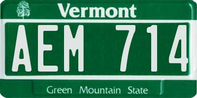VT license plate AEM714