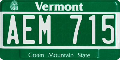 VT license plate AEM715