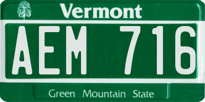 VT license plate AEM716