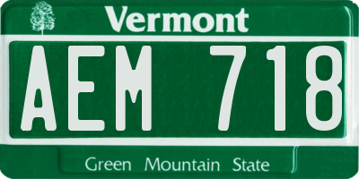 VT license plate AEM718