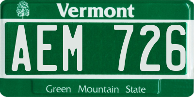 VT license plate AEM726