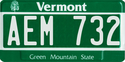 VT license plate AEM732