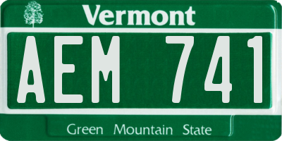 VT license plate AEM741