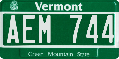 VT license plate AEM744