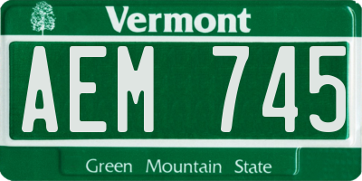 VT license plate AEM745