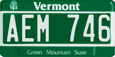 VT license plate AEM746