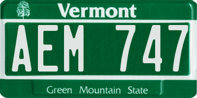 VT license plate AEM747