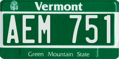 VT license plate AEM751