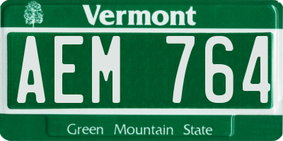VT license plate AEM764