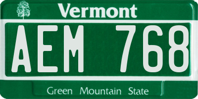 VT license plate AEM768