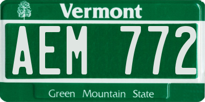 VT license plate AEM772