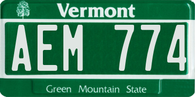 VT license plate AEM774