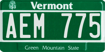 VT license plate AEM775