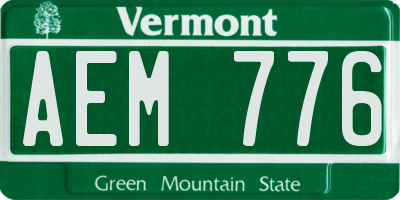 VT license plate AEM776