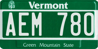 VT license plate AEM780