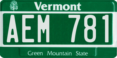 VT license plate AEM781