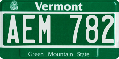 VT license plate AEM782