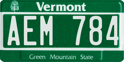 VT license plate AEM784