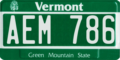 VT license plate AEM786