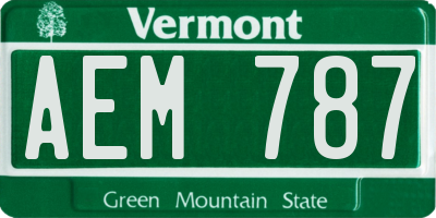 VT license plate AEM787