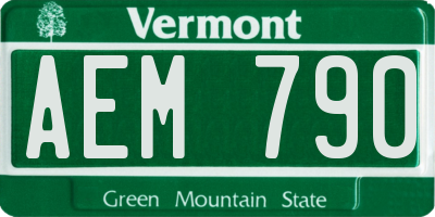 VT license plate AEM790
